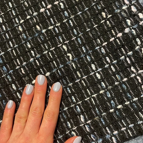 NWOT Loft 00P wool black blue plaid skirt - Picture 4 of 5